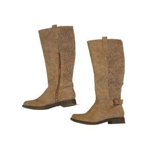 Aria Perforated Riding Boot from JustFab Size 7